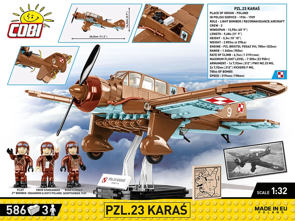 Cobi Klocki Pzl.23 kryžiuočių automobilių blokai