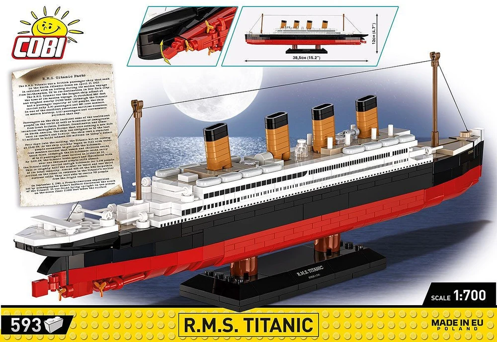 COBI blokelių konstruktorius RMS Titanic 1:700 – laivo modelis 7+