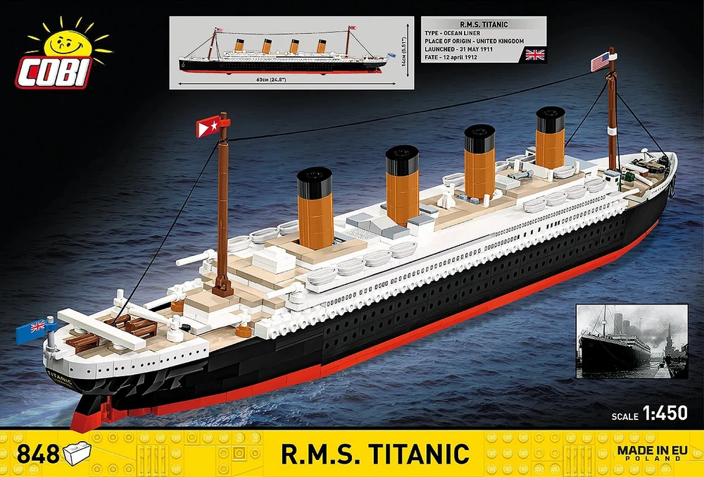 Cobi Klocki RMS Titaniko statybiniai blokeliai, 848 dalys