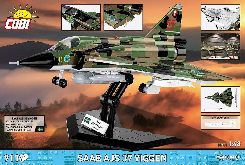 Cobi Klocki „Saab AJS 37 Viggen 911“ blokai