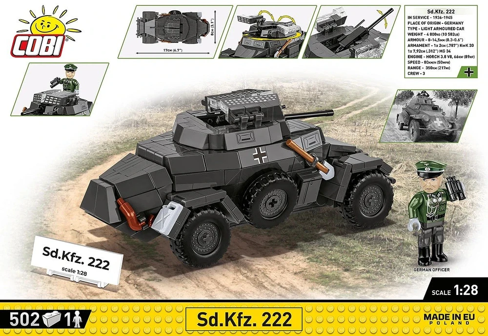 Cobi Sd.Kfz. 222 modelio konstravimo rinkinys