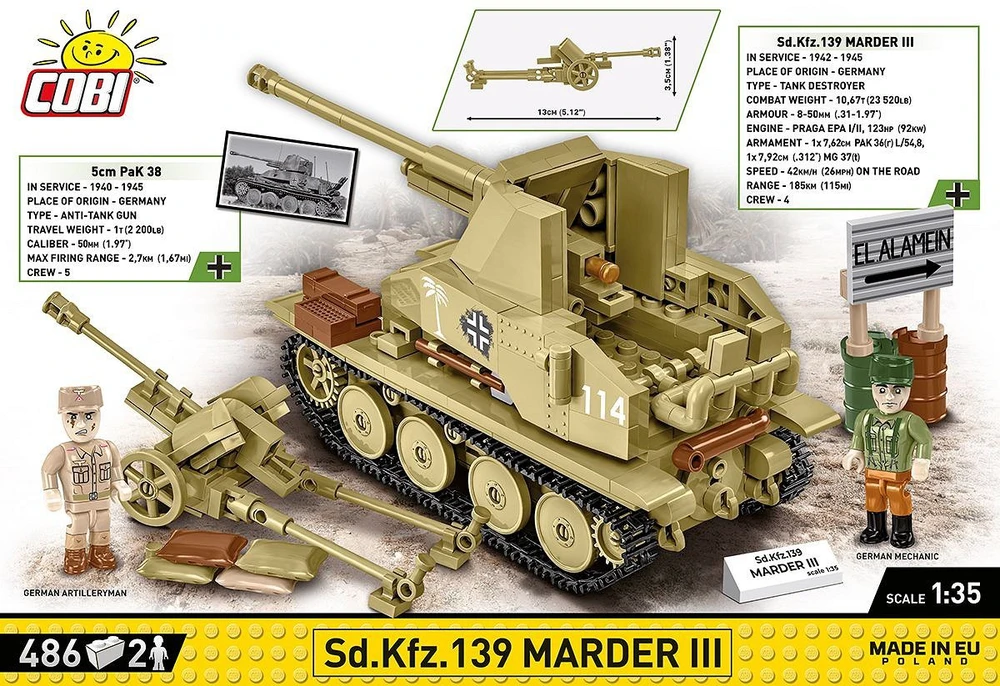 Cobi Konstruktorius Sd.Kfz. Marder III, 486 detali