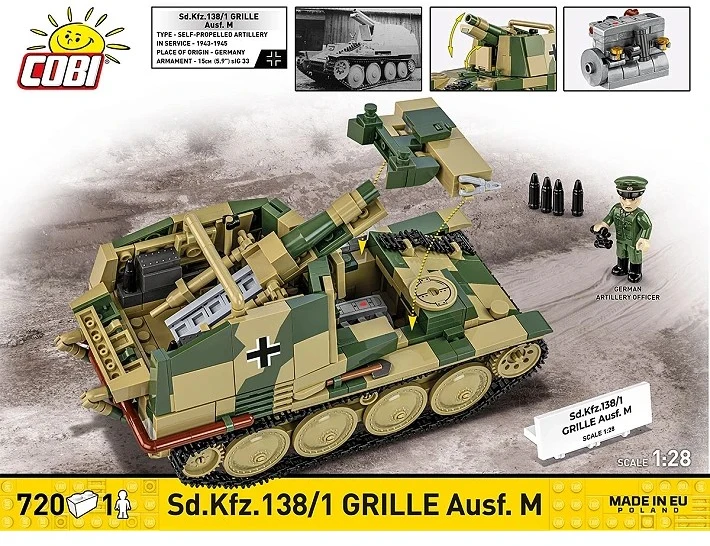 Cobi Klocki Sd.kfz.138/1 grotelių blokeliai 720 vnt