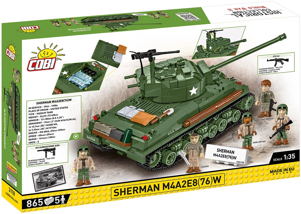 Cobi Klocki Sherman m4a2e8 blokai 865 blokai
