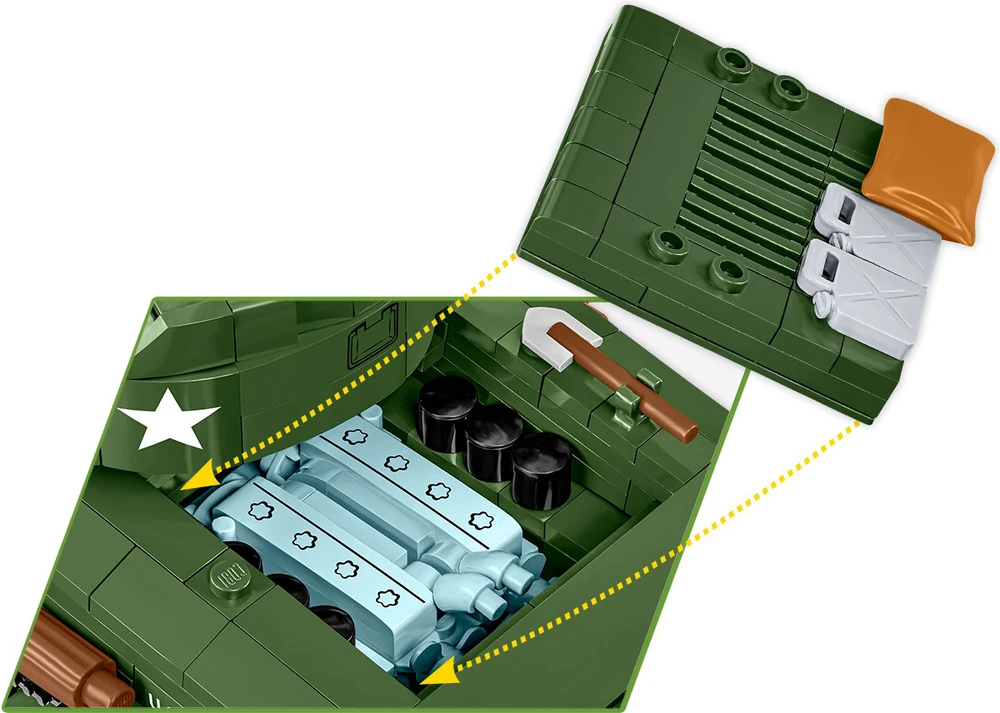 Cobi Klocki Sherman m4a2e8 blokai 865 blokai