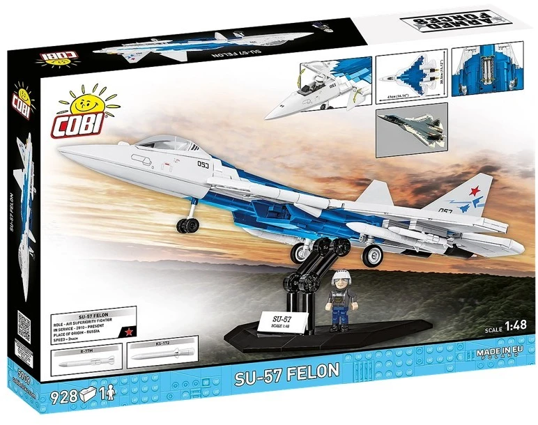 Cobi Klocki Su-57 „Felon“ konstravimo kaladėlės, 928 vnt.