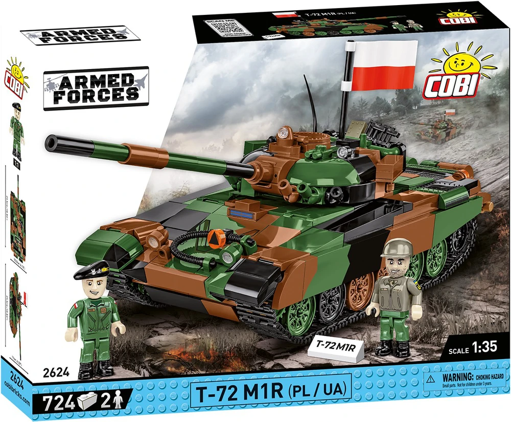 COBI 2624 Ginkluotųjų pajėgų T-72M1R tankas (PL/UA) 724 blokai