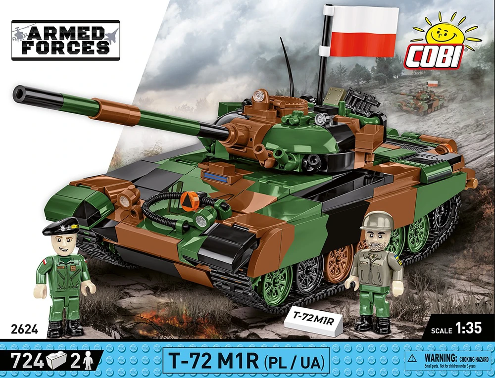 COBI 2624 Ginkluotųjų pajėgų T-72M1R tankas (PL/UA) 724 blokai