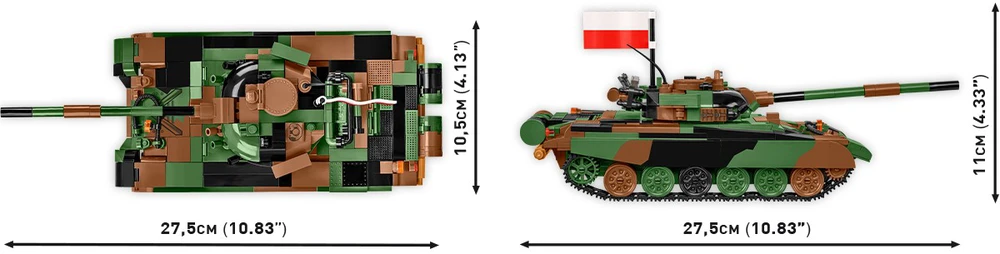 COBI 2624 Ginkluotųjų pajėgų T-72M1R tankas (PL/UA) 724 blokai