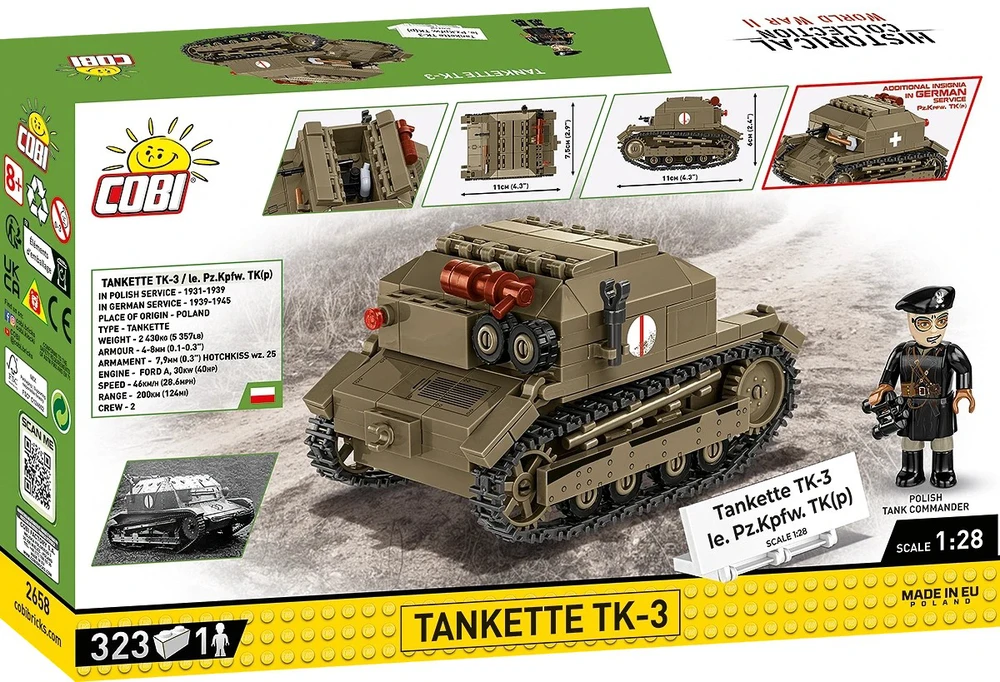 Cobi Tanketės TK-3 modelis su figūrėle