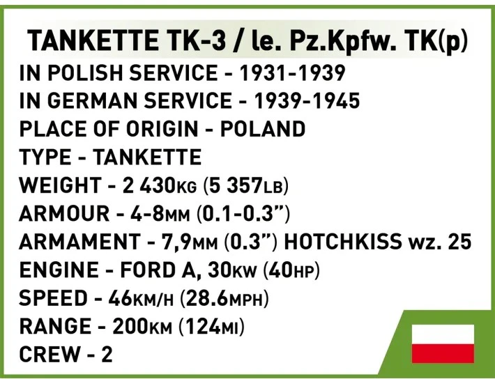 Cobi Tanketės TK-3 modelis su figūrėle
