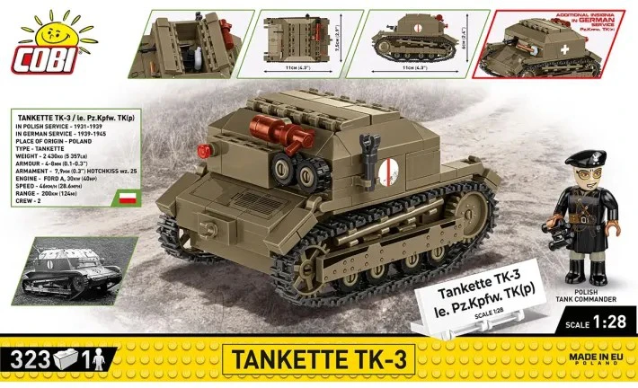 Cobi Tanketės TK-3 modelis su figūrėle