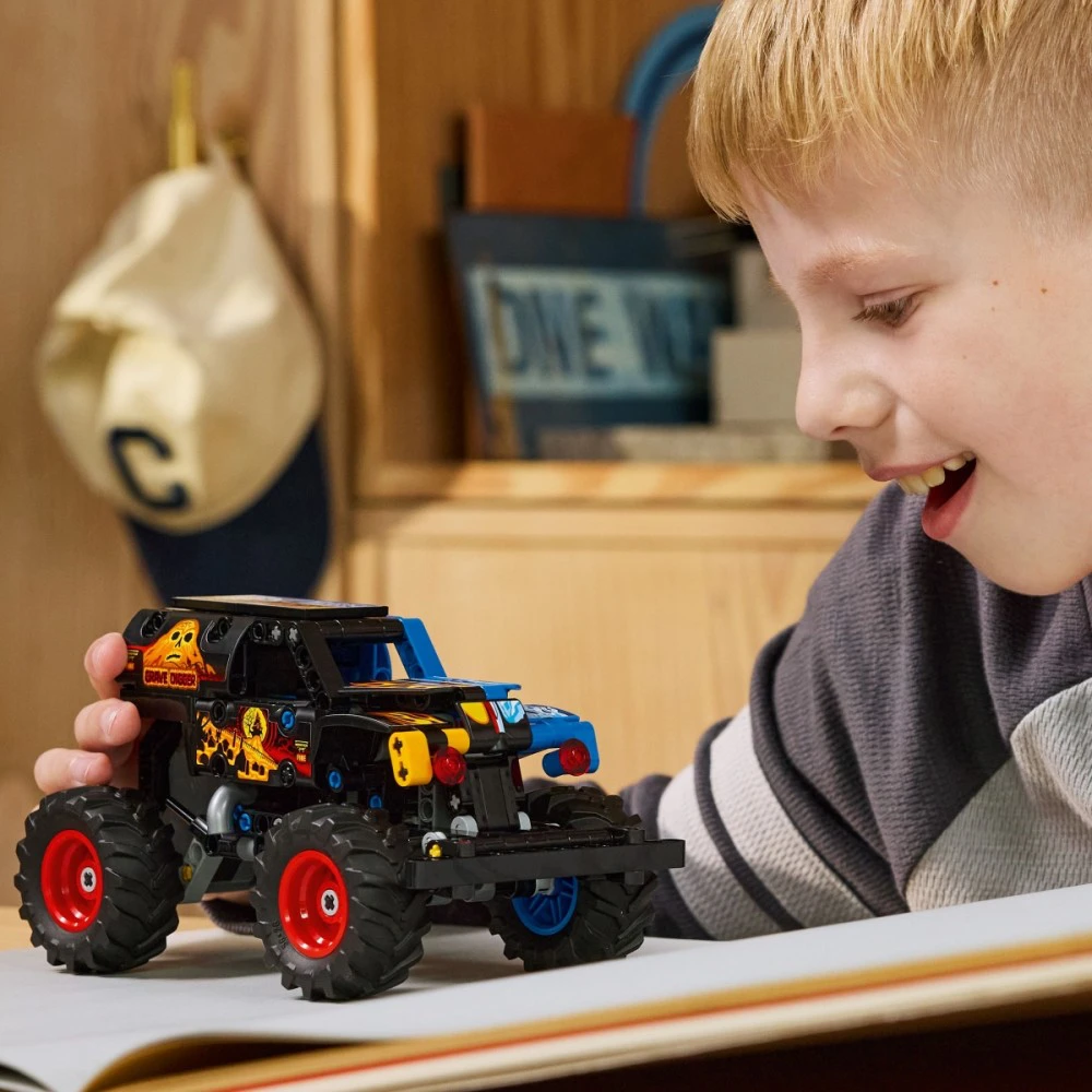 Klocki Technic 42219 Monster Jam kapų kasėjas Ugnis ir ledas