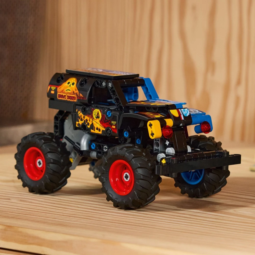 Klocki Technic 42219 Monster Jam kapų kasėjas Ugnis ir ledas