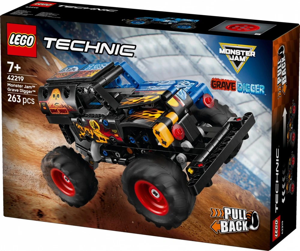 Klocki Technic 42219 Monster Jam kapų kasėjas Ugnis ir ledas