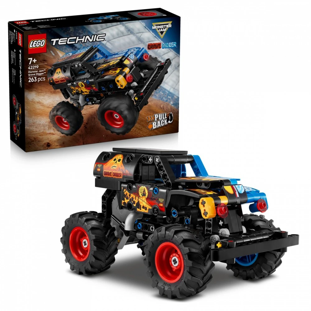 Klocki Technic 42219 Monster Jam kapų kasėjas Ugnis ir ledas