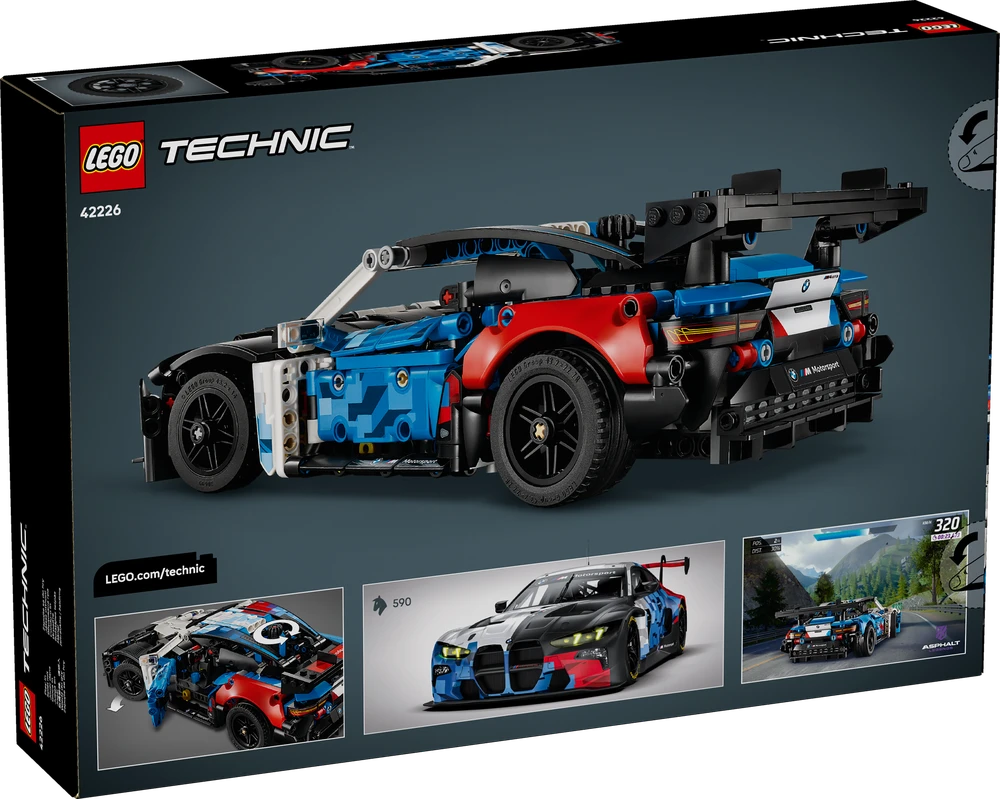 Klocki „Technic 42226“ BMW M4 GT3 Evo lenktyninis automobilis