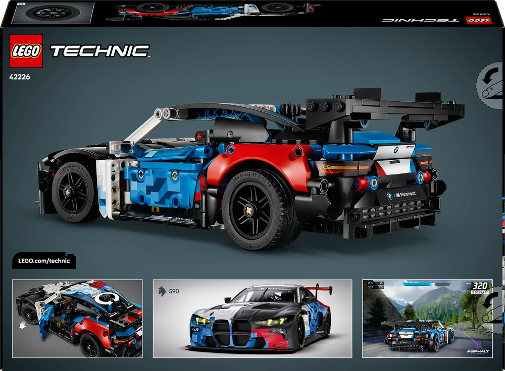 Klocki „Technic 42226“ BMW M4 GT3 Evo lenktyninis automobilis