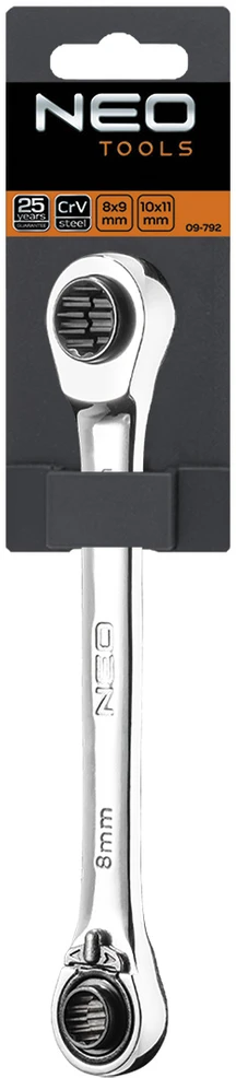 Klucz 4 viename reketinis raktas, 8 x 9 mm + 10 x 11 mm