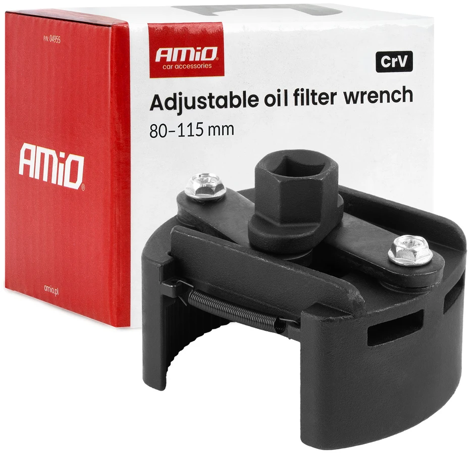 Reguliuojamas alyvos filtro raktas 80-115 mm crv amio-04955