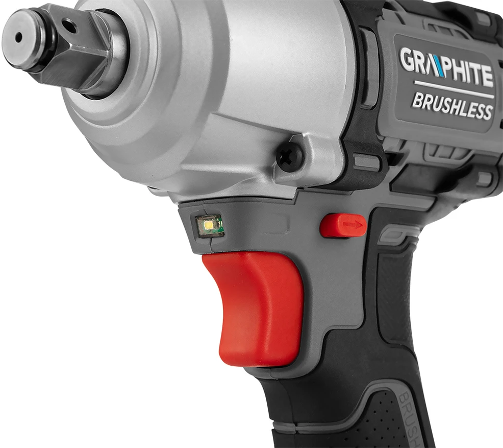 Smūginis veržliaraktis GRAPHITE Energy+ 450 Nm Bešepetėlinis
