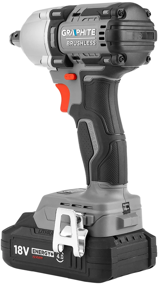Smūginis veržliaraktis GRAPHITE Energy+ 450 Nm Bešepetėlinis