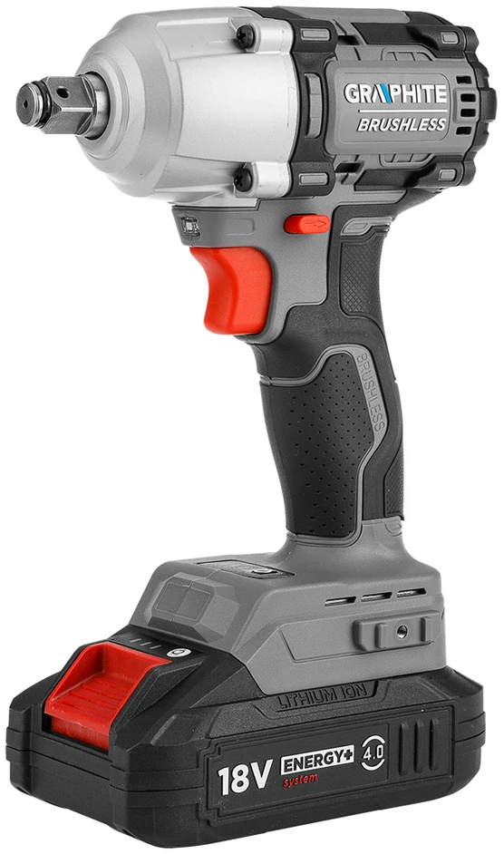 Smūginis veržliaraktis GRAPHITE Energy+ 450 Nm Bešepetėlinis