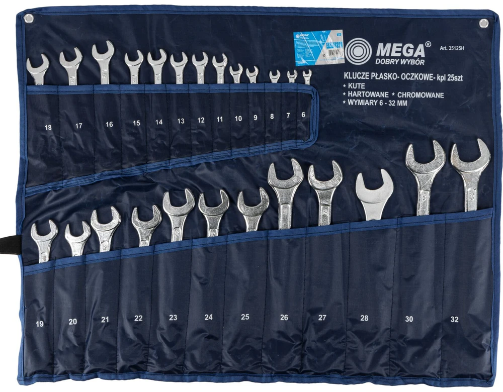 Mega Klucz Kombinuotų raktų rinkinys, 25 vnt., 6–32 mm, dėkle