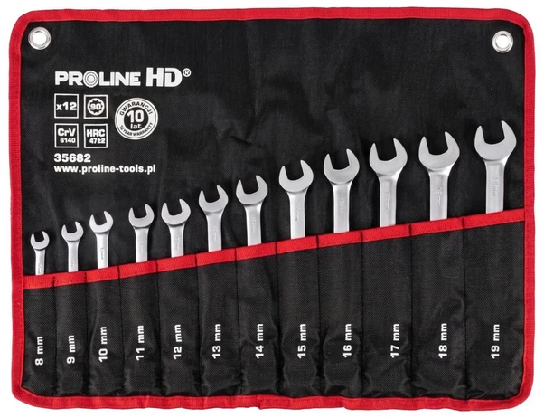 Klucz Terkšlinis ir žiedinis raktas, 12 vnt. (8-19 mm), proline "hd"