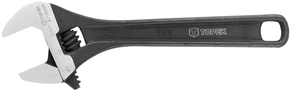 Klucz Reguliuojamas veržliaraktis 150 mm, diapazonas 0–20 mm