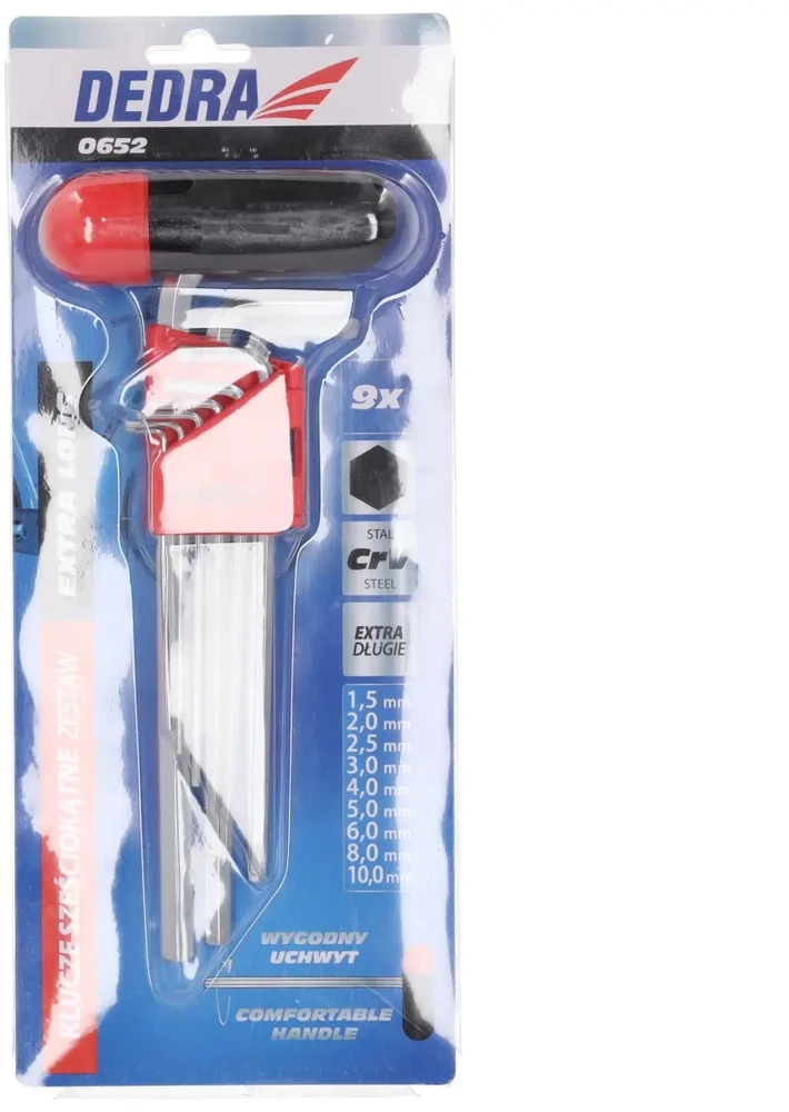 Raktai eiakampiai 9vnt 1510mm DEDRA