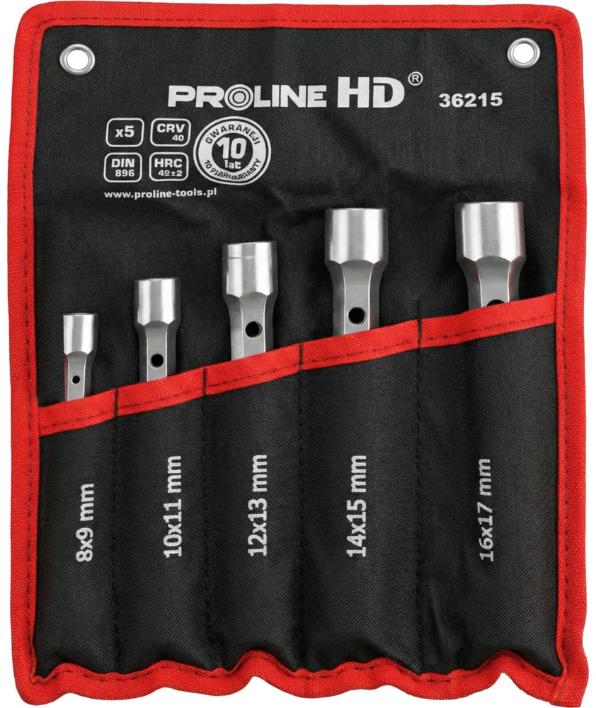 Klucze Dvipusiai vamzdiniai raktai, 5 vnt. (8x9-16x17mm), CV, proline "HD"