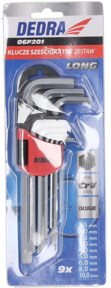 Dedra eiabriauniai raktai ilgi 1510mm rinkinys 9vnt CRV