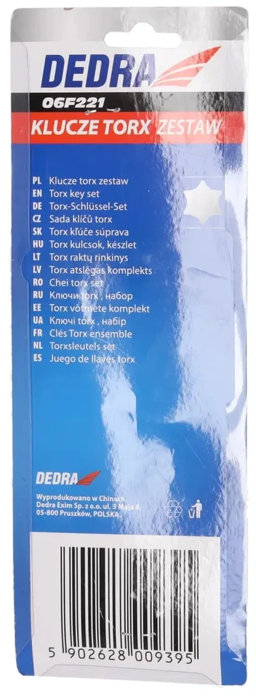 Dedra Torx raktai ilgi T10T50 rinkinys 9vnt CRV