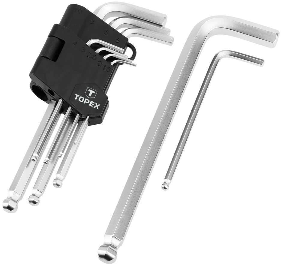 Klucze Šešiakampių raktų komplektas Ballpoint, 9 vnt.