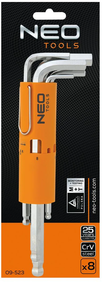 Klucze Šešiakampiai raktai NEO 09-523 (2-10 mm, 8 vnt.)