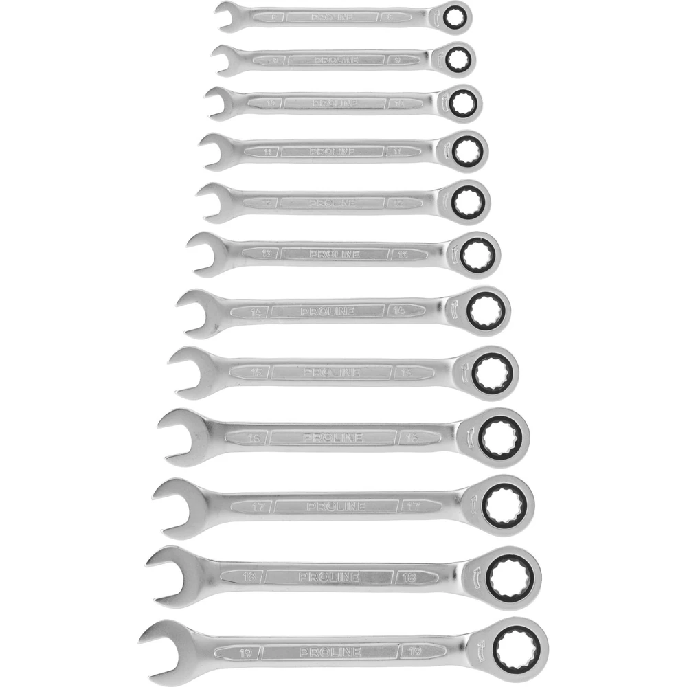 Klucze Terkšliniai raktai, 12 vnt. rinkinys (8-19 mm), CRV, Proline