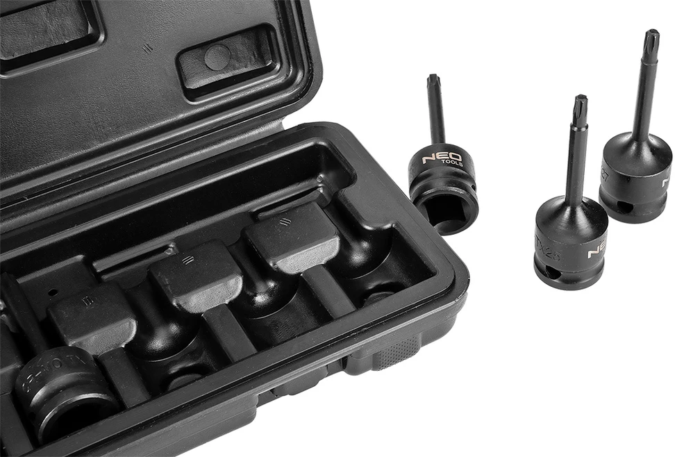 Klucze Torx 1/2" smūginiai veržliarakčiai, 8 vnt. rinkinys