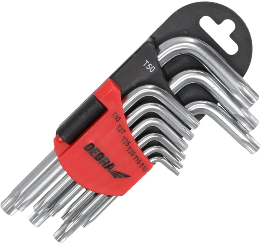 Dedra Torx raktai trumpi T10T50 rinkinys 9vnt CRV