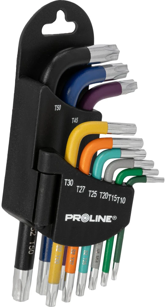 Klucze „Torx“ raktų rinkinys, 9 vnt., T10-T50, S2, „Proline“