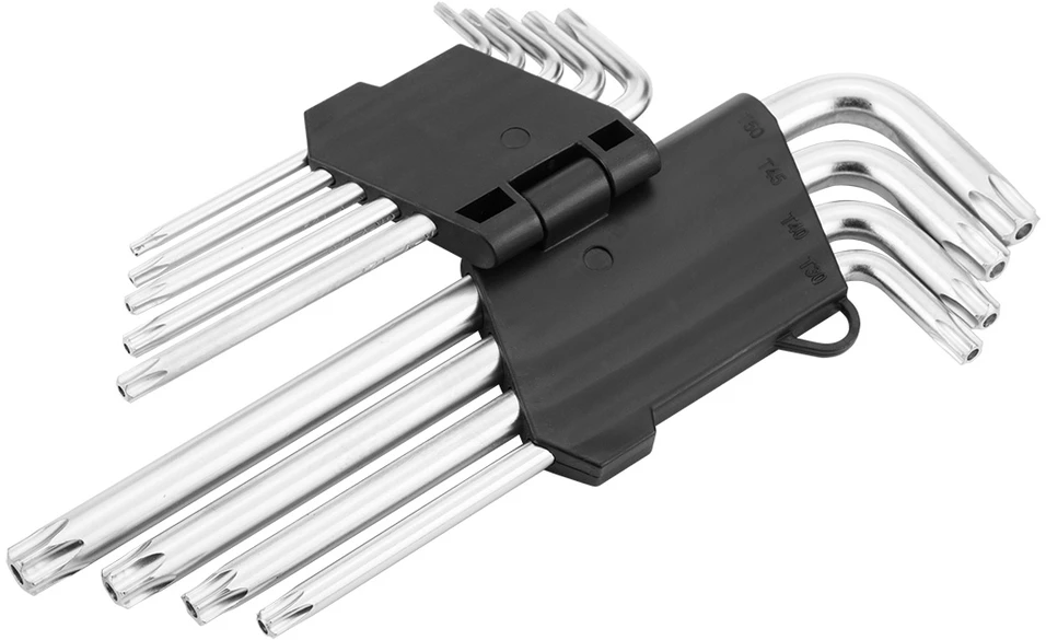Topex Torx stiebo veržliarakčio komplektas L T10-T50 9vnt.
