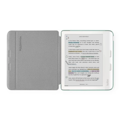 Kobo Libra Colour Basic miego užvalkalas, sodo žalias