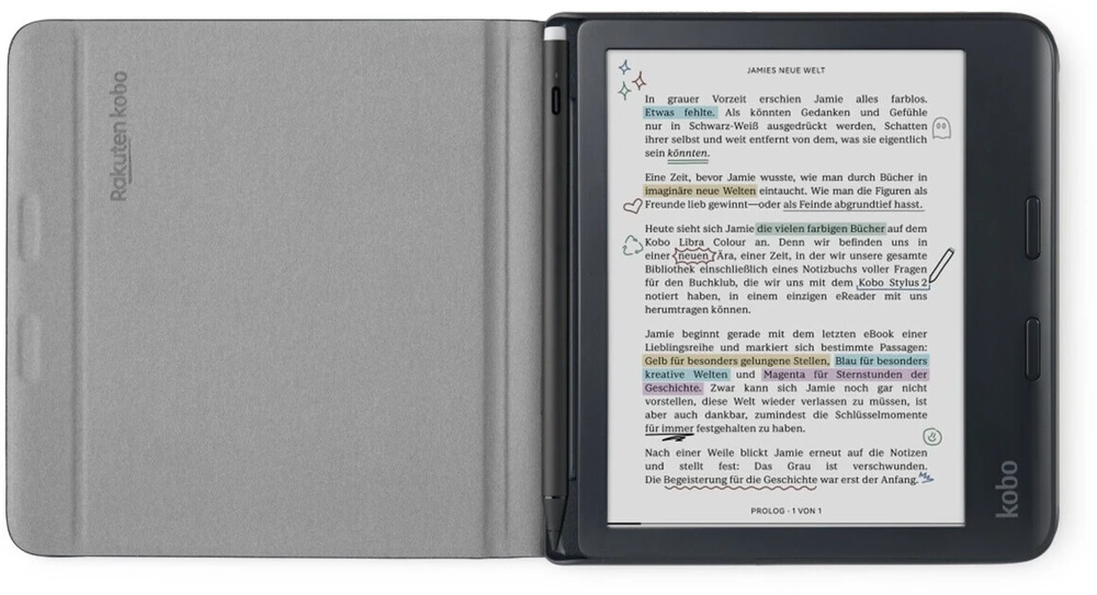 Kobo Libra spalvoto užrašinės miego dėklas