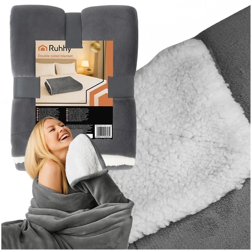 Double-sided blanket 150x200cm dark pilka Ruhhy 26292