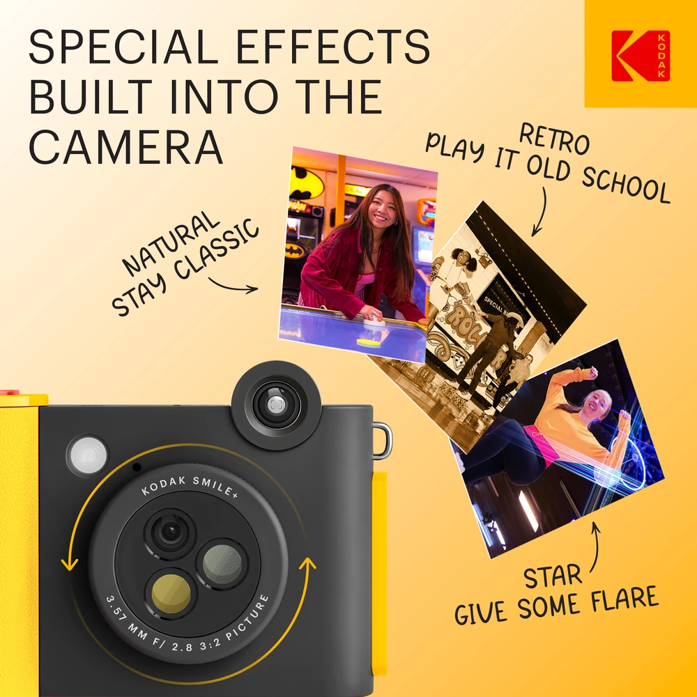 Kodak SMILE+ Momentinis fotoaparatas, 2x3'', Juoda