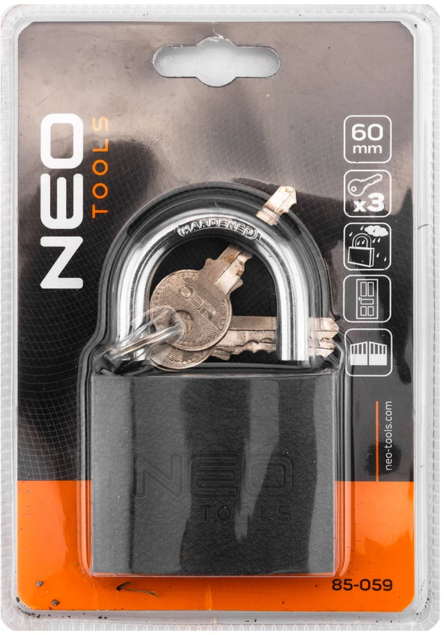 Top Tools Į viršų Įrankiai Pakabinama spyna 60 mm, 3 raktai