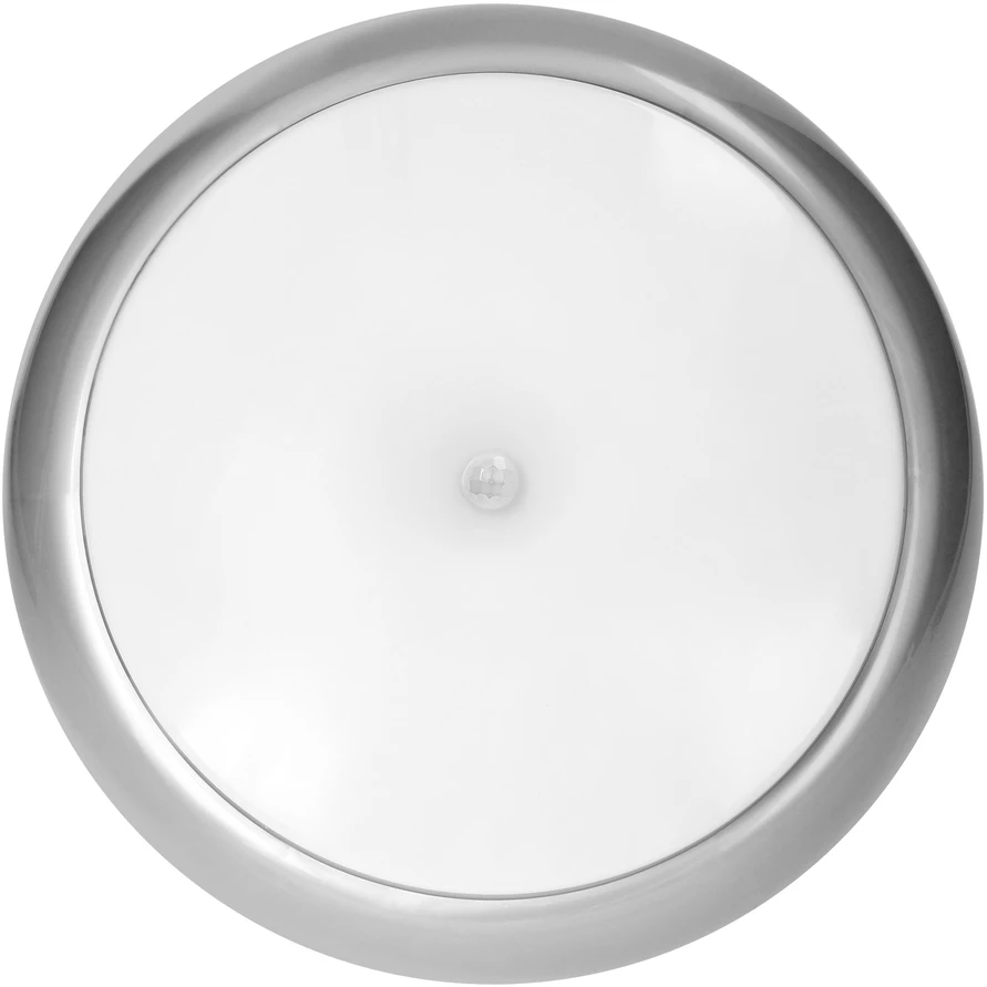 Lubinis šviestuvas Orno KOKO LED šviestuvas su PIR judesio jutikliu, 12W, 3000K, 1100lm, sidabro-polipropileno, matinis polikarbonato gaubtas, IP44, IK10