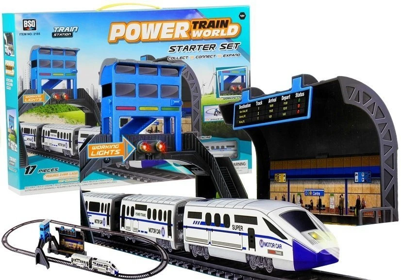 Lean Toys Vaikų Žaislinis Traukinys su Geležinkelio Stotimi