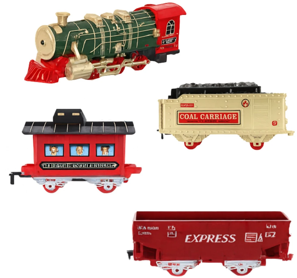 Lean Toys Elektrinis traukinys su šviesomis ir garais, 24 vnt.