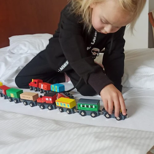 Wooden train set 12 pcs Kruzzel 23522